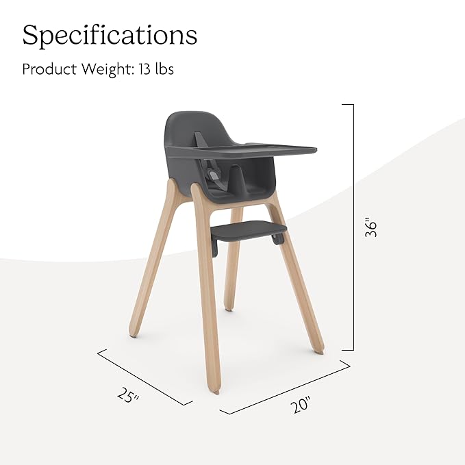 Ciro High Chair | Charcoal/Rubberwood