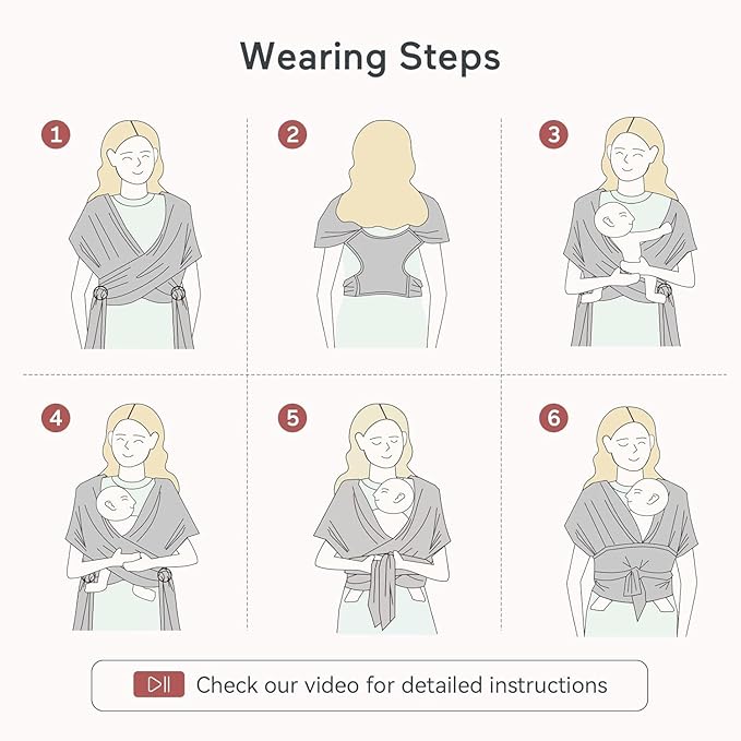 Momcozy Baby Wrap Carrier Grey