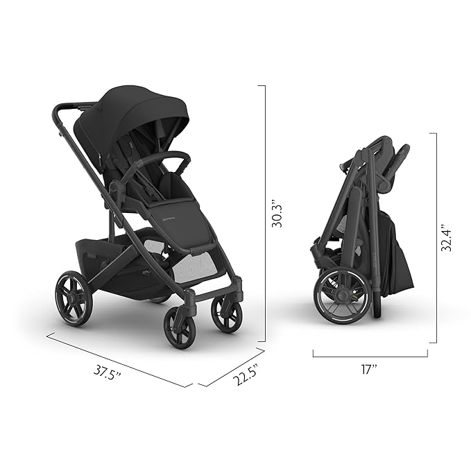 Cruz V3 Stroller | Charcoal/Carbon Frame/Black Leather