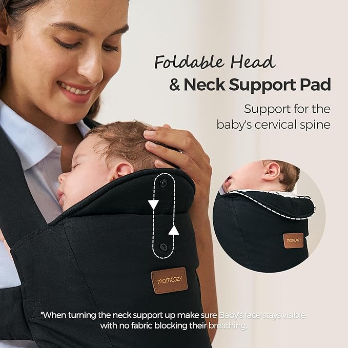 Momcozy Newborn Carrier WeeSnug Black