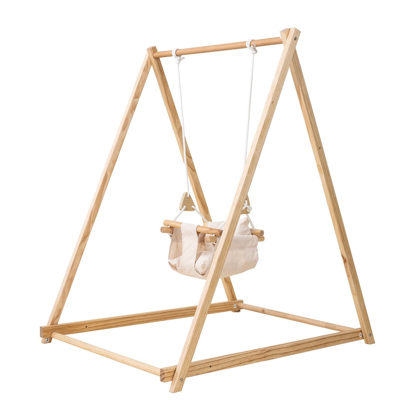 Beige Foldable Baby Swing