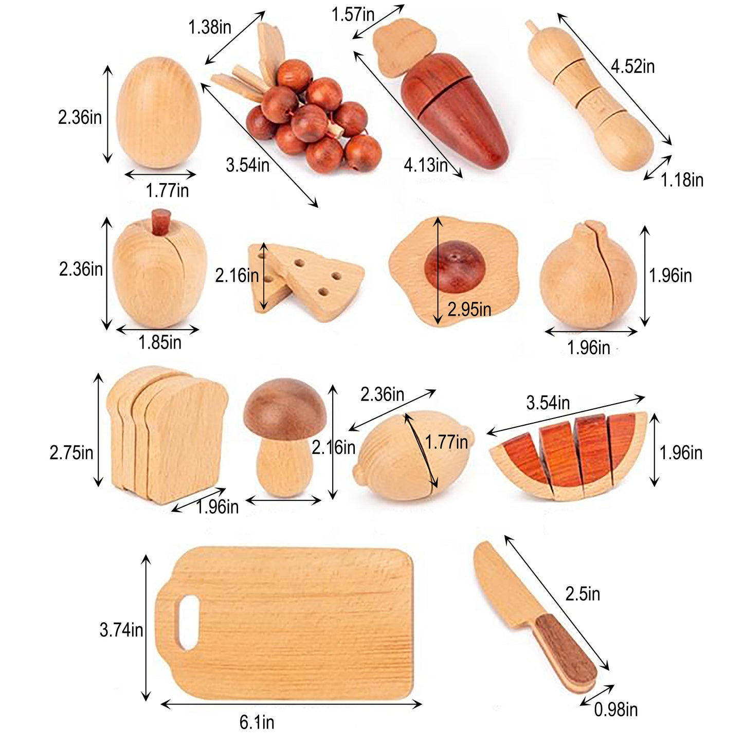 Wooden Play Food Set