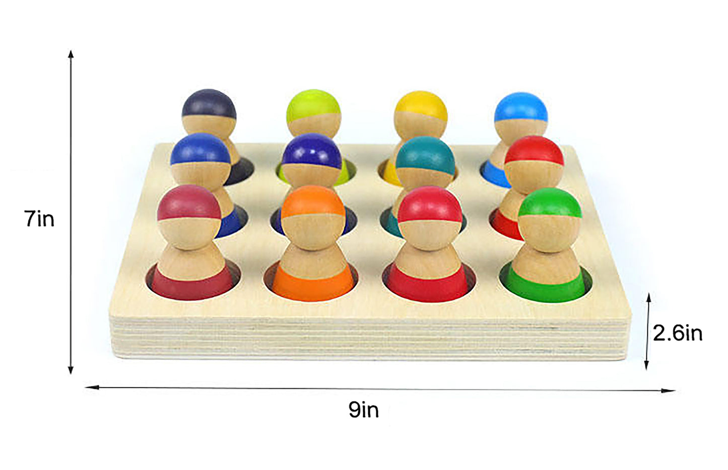 Wooden Rainbow Peg Dolls