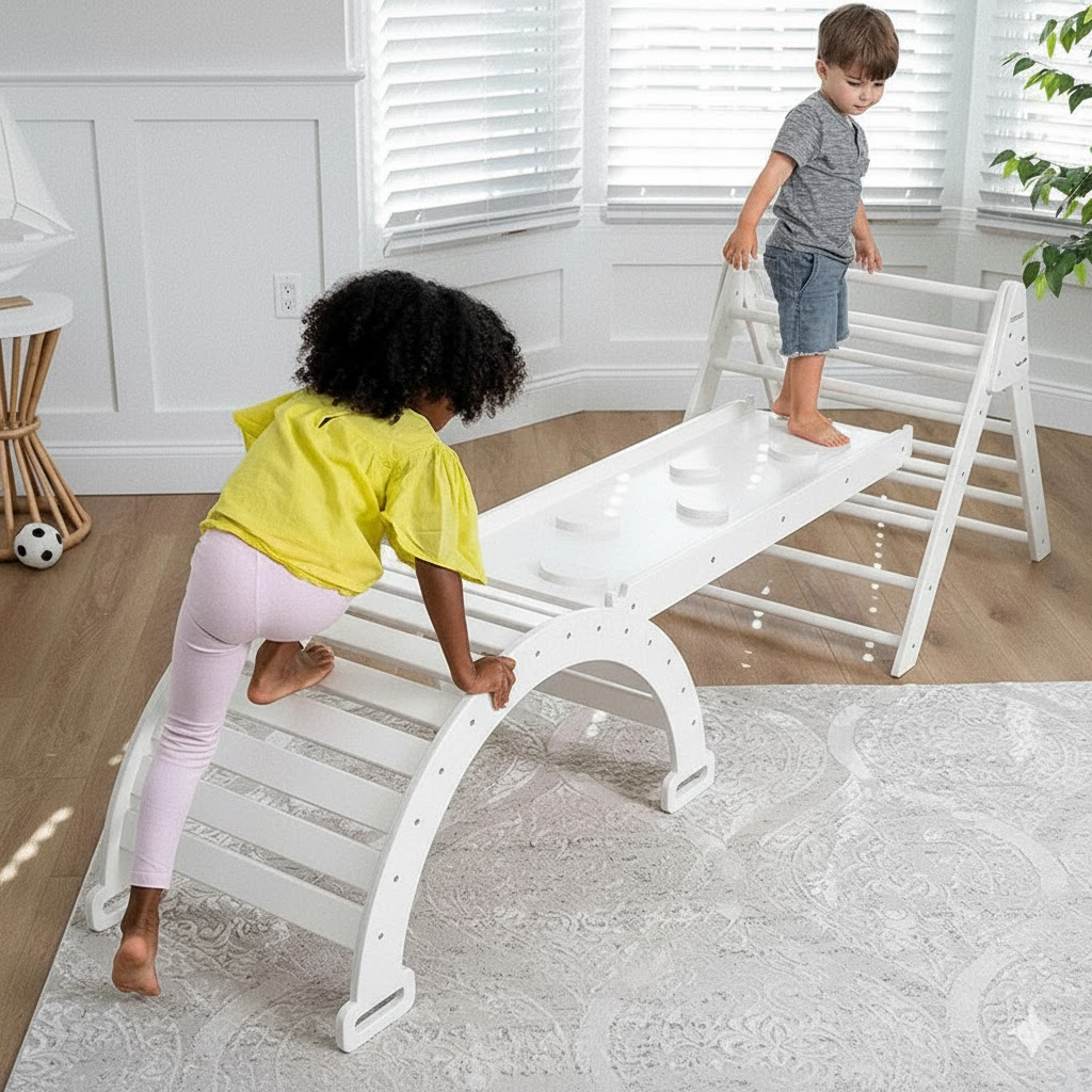 Hazel Pikler Triangle, Slide & Rocker Set