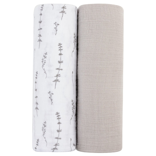 2 Pack Cotton Muslin Swaddle Blanket