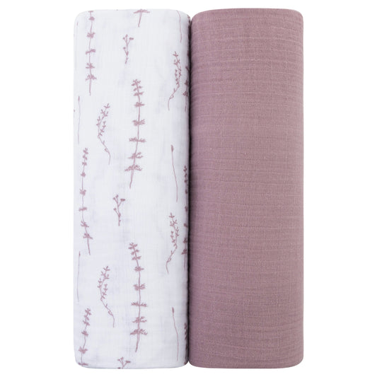 2 Pack Cotton Muslin Swaddle Blanket