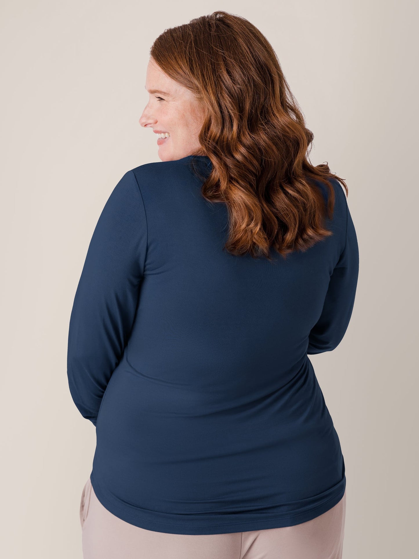 Bamboo Maternity & Nursing Long Sleeve T-shirt | Navy