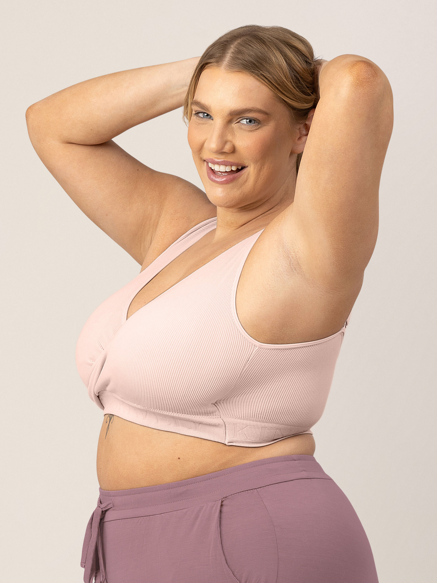 Sublime® Adjustable Crossover Nursing & Lounge Bra | Soft Pink