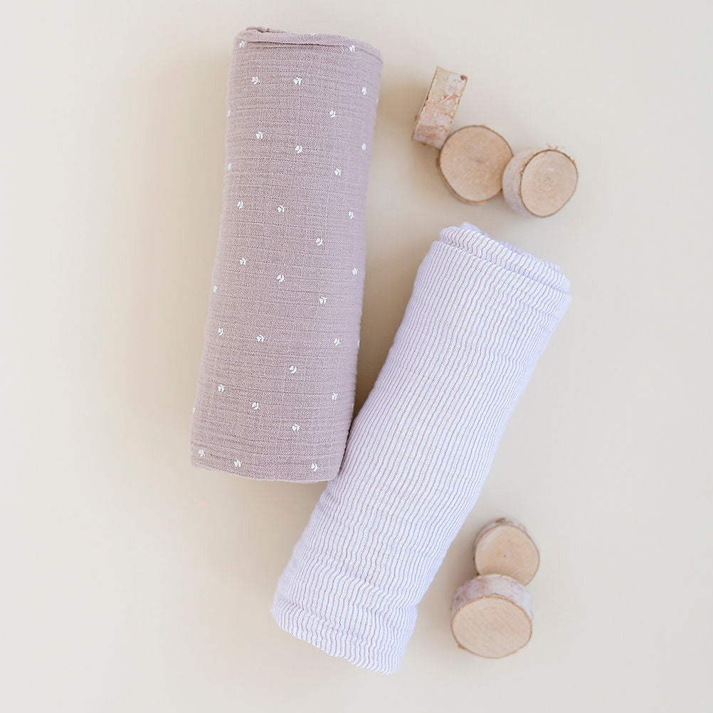 2 Pack Cotton Muslin Swaddle Blanket