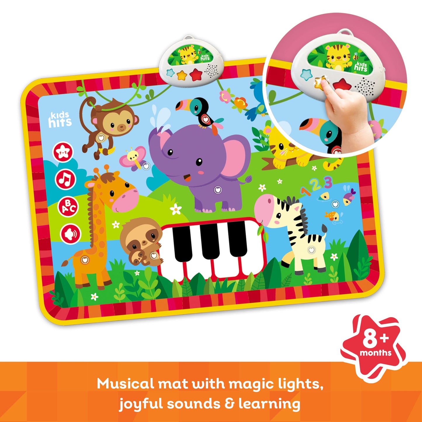 Kids Hits Educational Baby Light and  Sound Mat Toy Musical Zoo