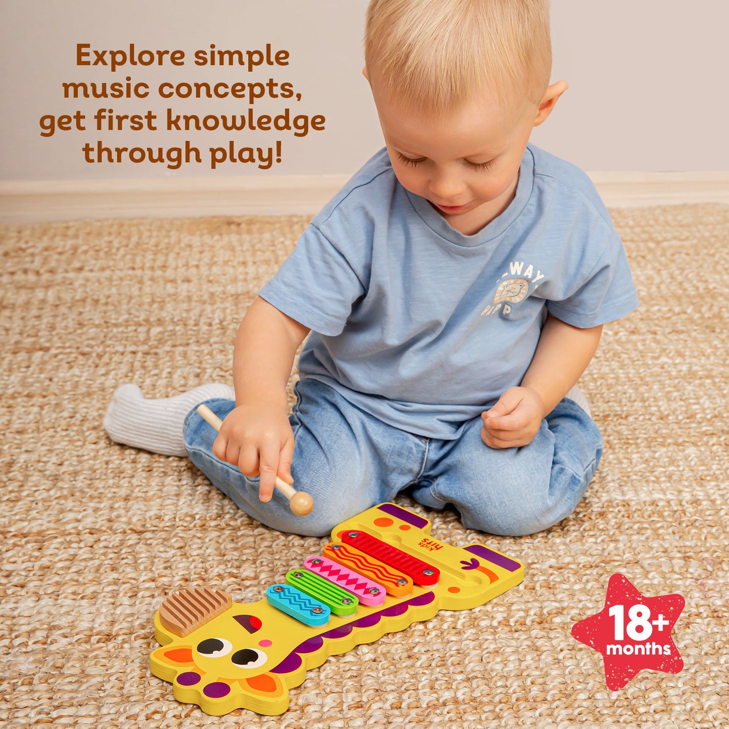 Kids Hits: Harmonize Playtime with the Wooden Giraffe Xylophone Adventure!