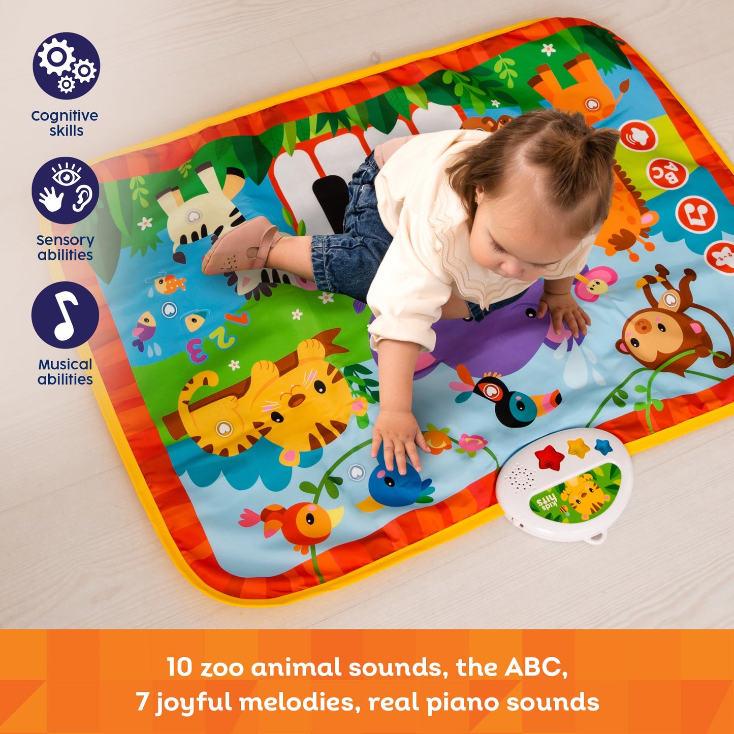 Kids Hits Educational Baby Light and  Sound Mat Toy Musical Zoo