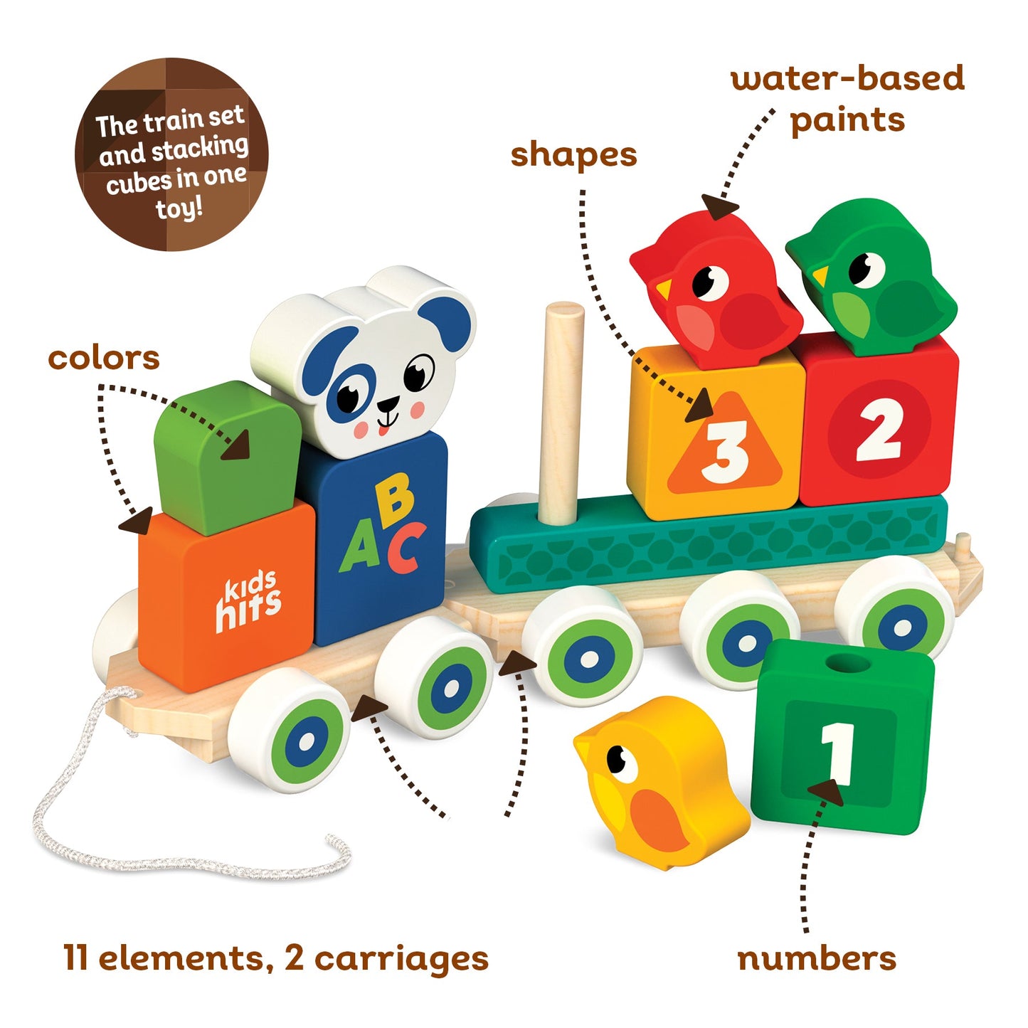 Kids Hits Wooden Stack and Go Train: All Aboard the Fun Learning Journey!