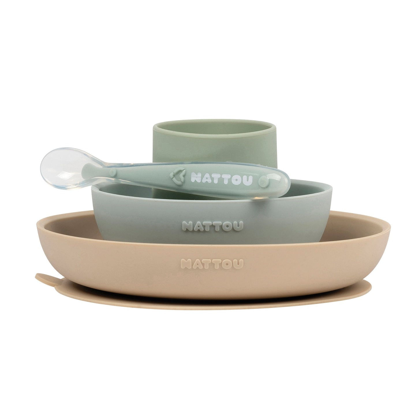 Nattou Silicone 4-Piece Tableware Set