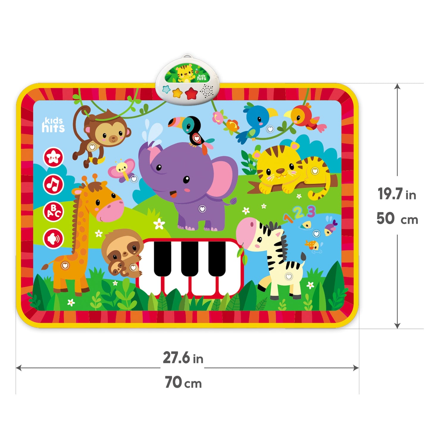 Kids Hits Educational Baby Light and  Sound Mat Toy Musical Zoo