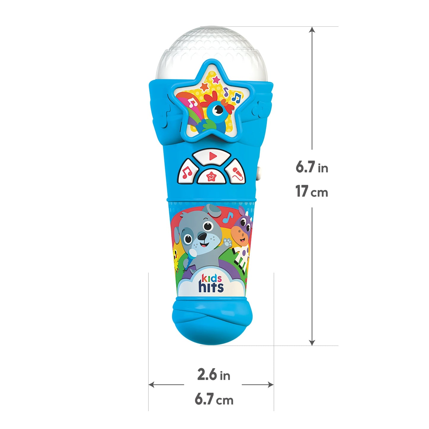 Kids Hits Educational Toddler Lightshow Microphone Toy Popular Songs Blue