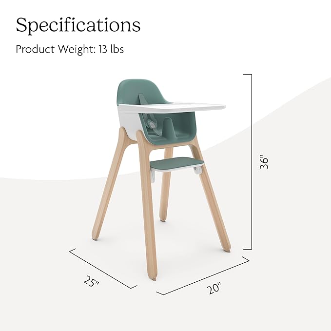 Ciro High Chair | Green/Rubberwood