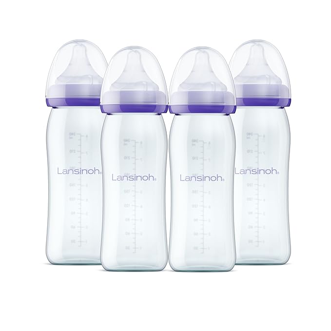 Anti-Colic Glass Baby Bottles, 8 Ounces