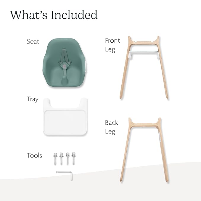 Ciro High Chair | Green/Rubberwood
