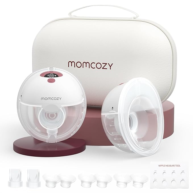 Momcozy M5 Hands-Free Wearable Breast Pump Cozy Red