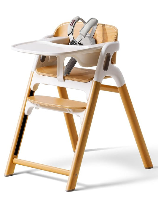 Momcozy DinerPal High Chair Natural Wood