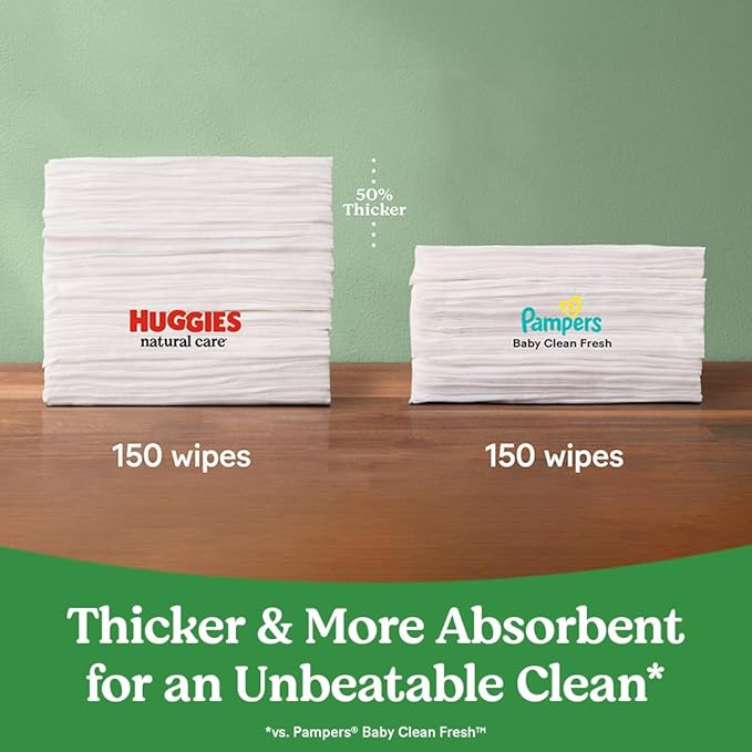 Natural Care Sensitive Baby Wipes, Unscented, 6 Pack