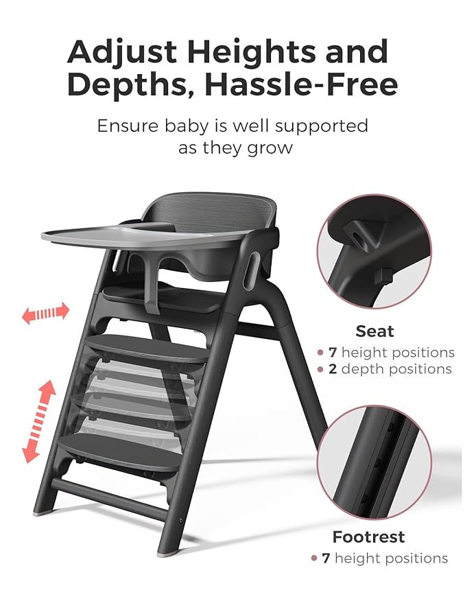 Momcozy DinerPal Wooden High Chair Midnight Black