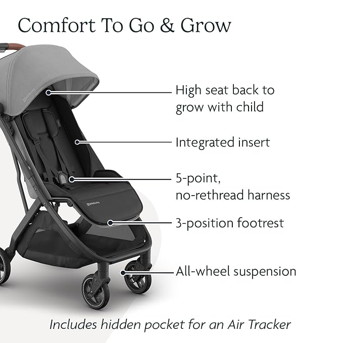 Minu V3 Travel Stroller | Charcoal Mélange/Carbon Frame/Saddle Leather