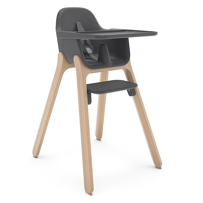 Ciro High Chair | Charcoal/Rubberwood