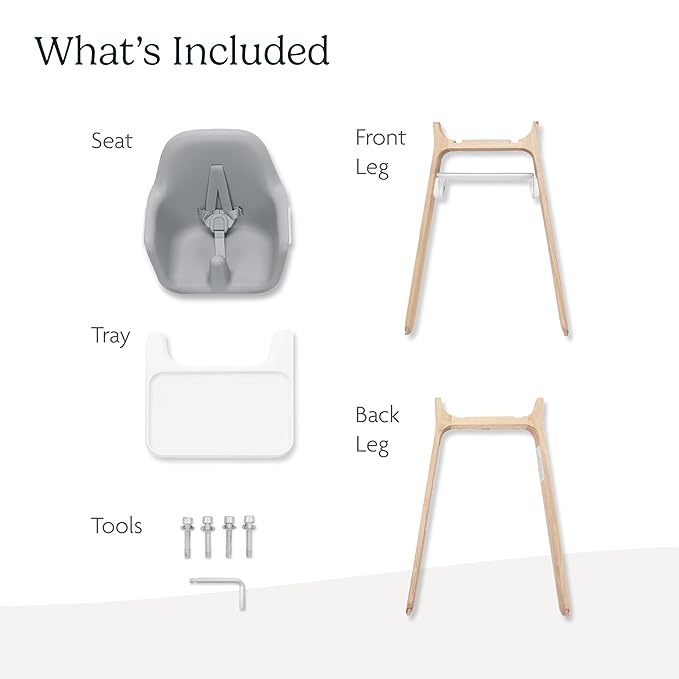Ciro High Chair | Grey/Rubberwood