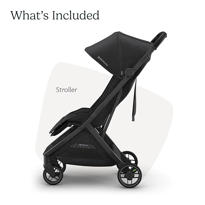 Minu V3 Travel Stroller | Charcoal/Carbon Frame/Black Leather