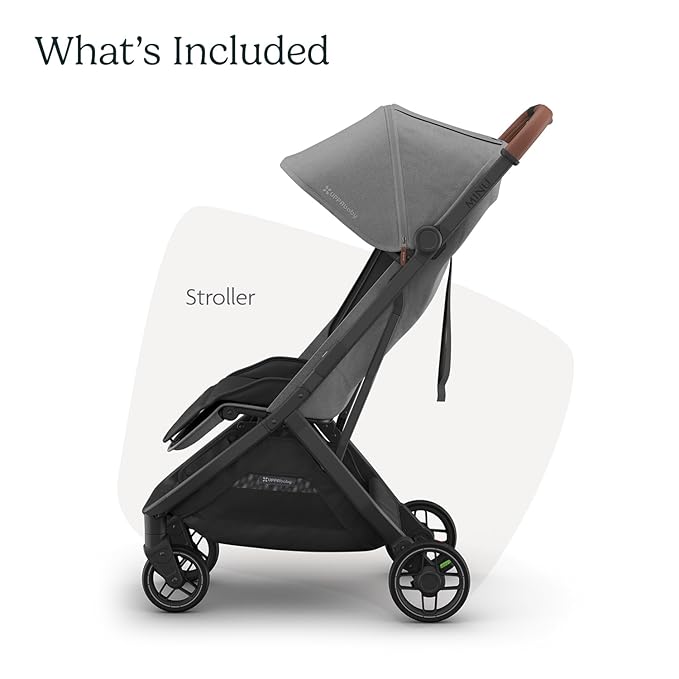Minu V3 Travel Stroller | Charcoal Mélange/Carbon Frame/Saddle Leather