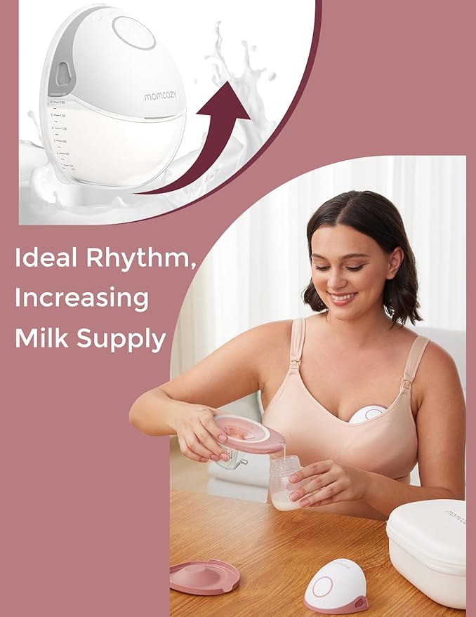 Momcozy Breast Pump Hands Free Mobile Style Quill Gray