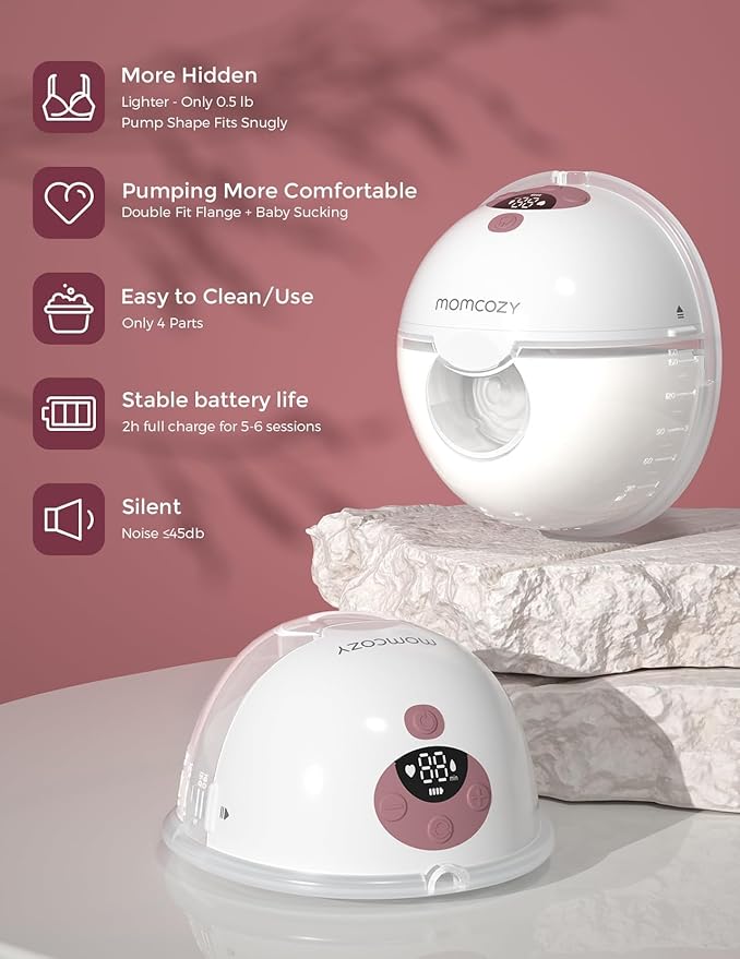 Momcozy Breast Pump Hands Free M5 Cozy Red