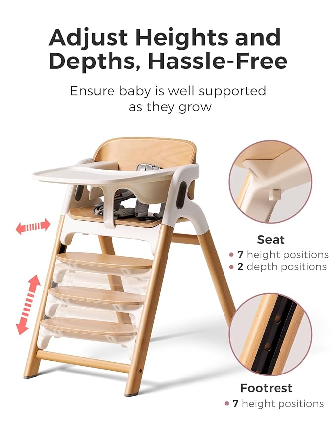 Momcozy DinerPal High Chair Natural Wood