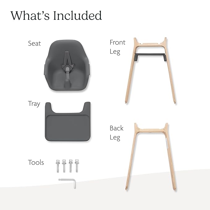 Ciro High Chair | Charcoal/Rubberwood