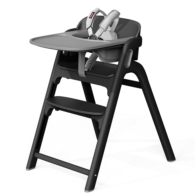 Momcozy DinerPal Wooden High Chair Midnight Black