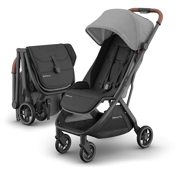 Minu V3 Travel Stroller | Charcoal Mélange/Carbon Frame/Saddle Leather