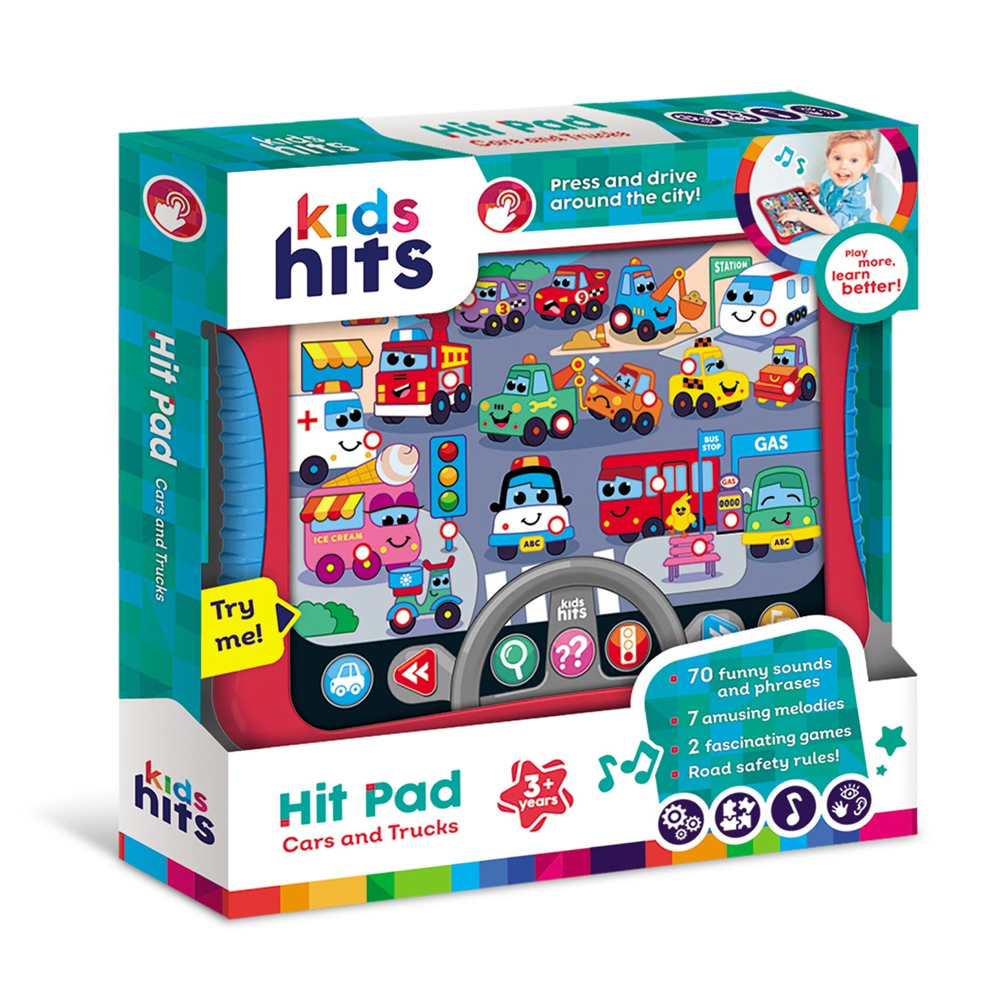 Kids Hits Educational Toddler Hit Pad  Toy Cars And Trucks