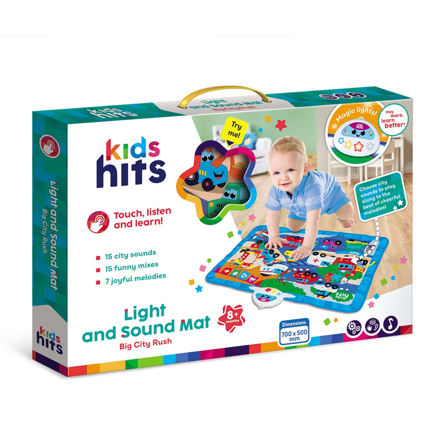 Kids Hits Educational Baby Light and  Sound Mat Toy Big City Rush