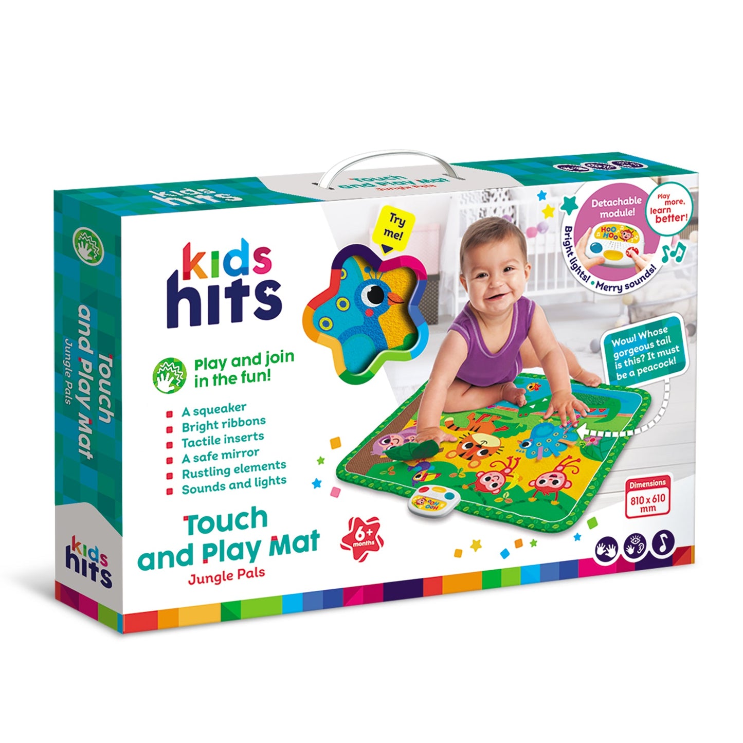 Kids Hits Educational Baby Touch and  Play Mat Toy Jungle Pals