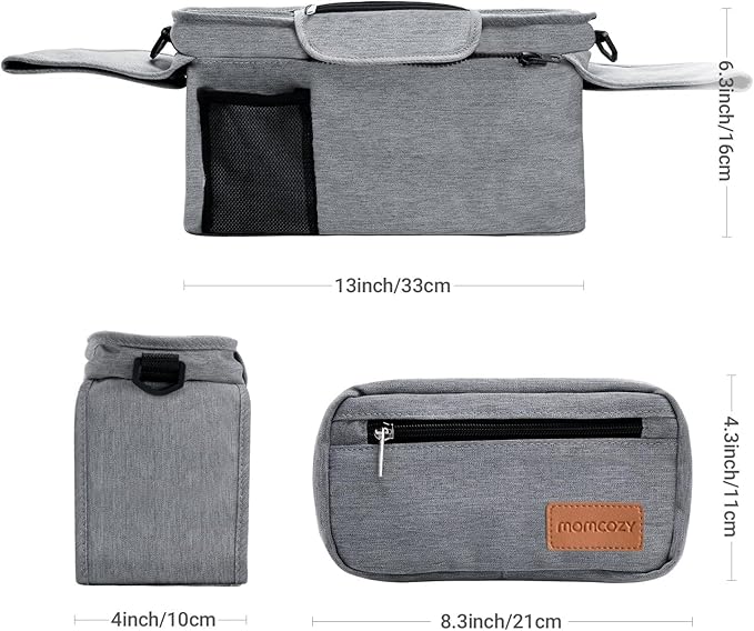 Momcozy Universal Stroller Organizer with Insulated Cup Holder