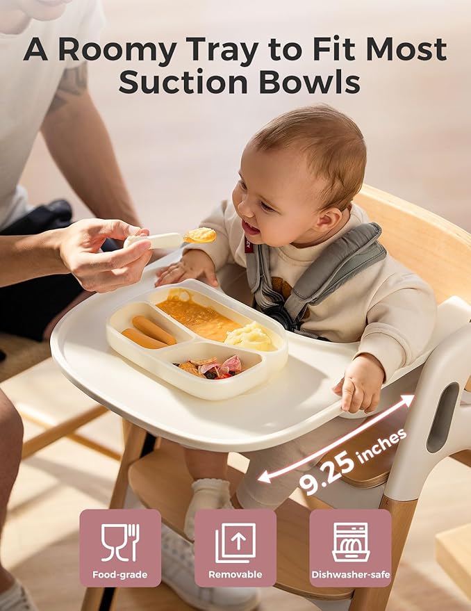 Momcozy DinerPal High Chair Natural Wood