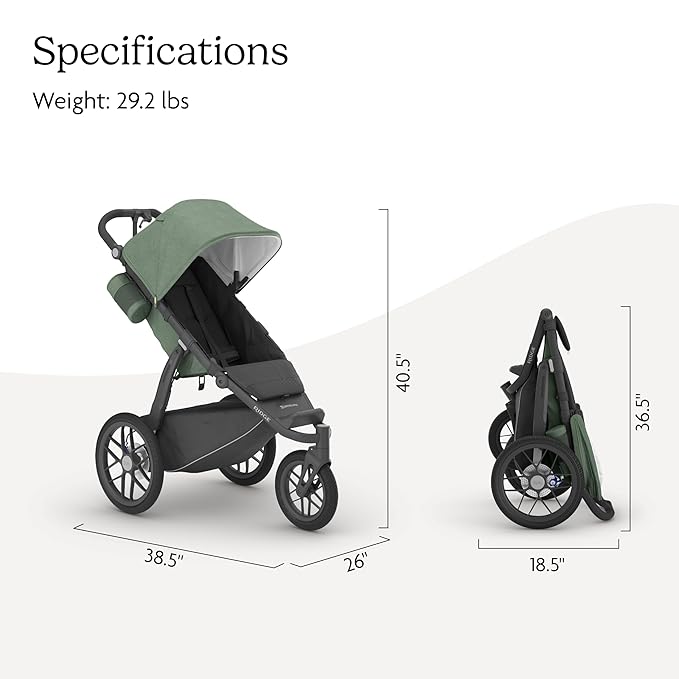 Ridge Jogging Stroller | Green Mélange/Carbon Frame