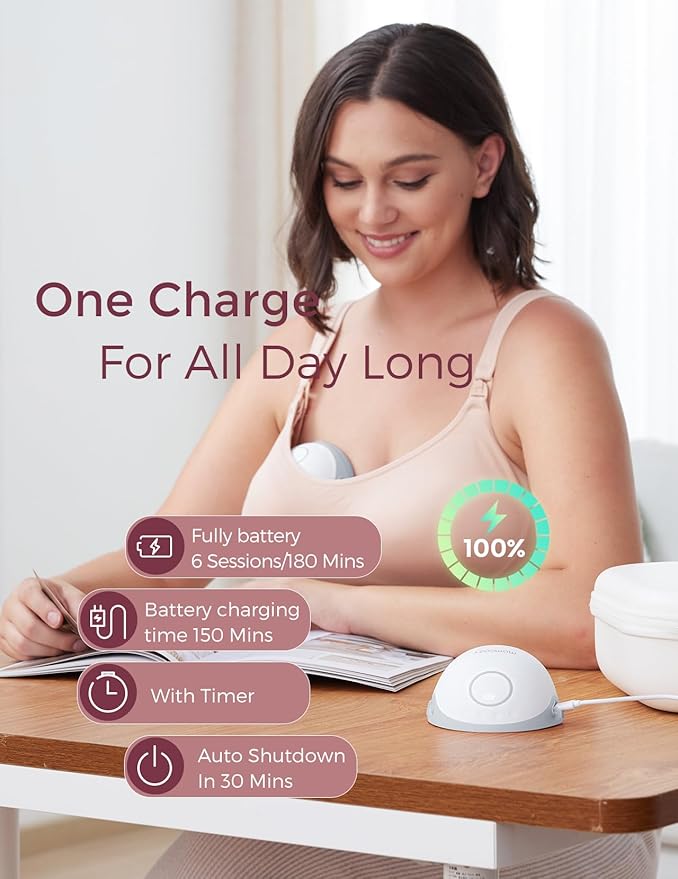 Momcozy Breast Pump Hands Free Mobile Style Quill Gray