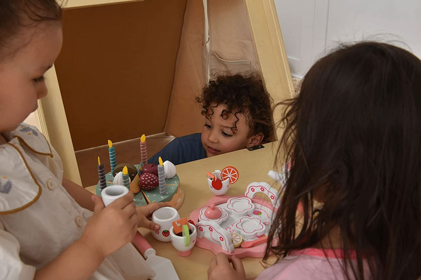 Oak - Wood Learning Tent and Climber with Desk and Chair