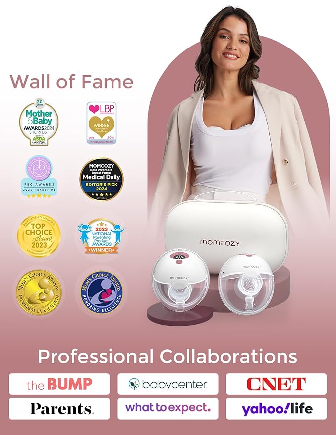 Momcozy M5 Hands-Free Wearable Breast Pump Cozy Red