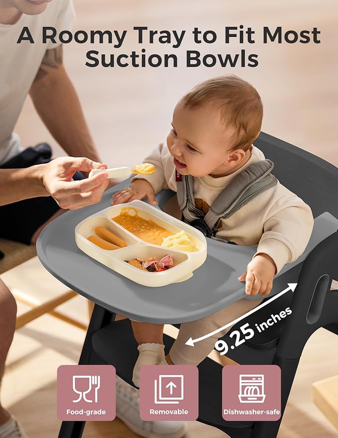 Momcozy DinerPal Wooden High Chair Midnight Black