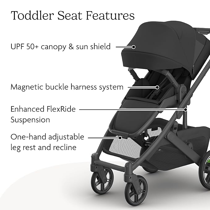 Cruz V3 Stroller | Charcoal/Carbon Frame/Black Leather