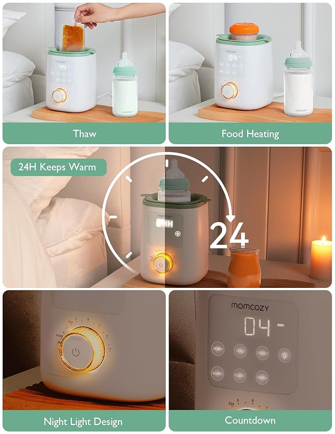 Momcozy 9-in-1 Baby Bottle Warmer with Night Light